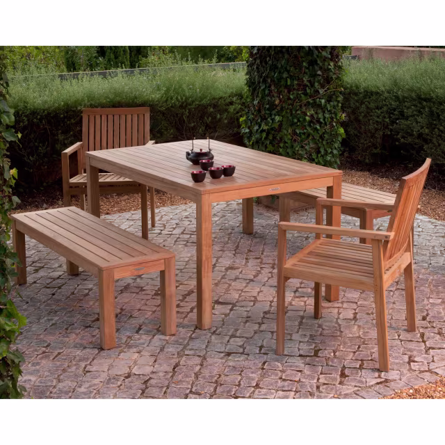 Barlow Tyrie Linear 61" Backless Teak Bench