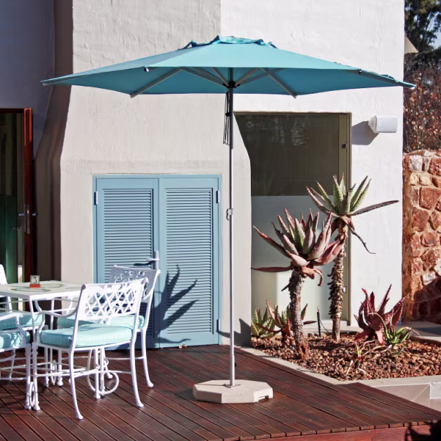 Woodline Shade Solutions Swift 8' Round Steel Market Patio Umbrella