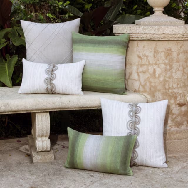 Elaine Smith 20" x 20" Dressage Pebble Sunbrella Outdoor Pillow