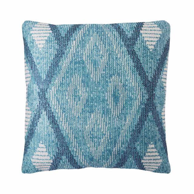 Jaipur Living 22" x 22" Sadler Tribal Blue Outdoor Pillow