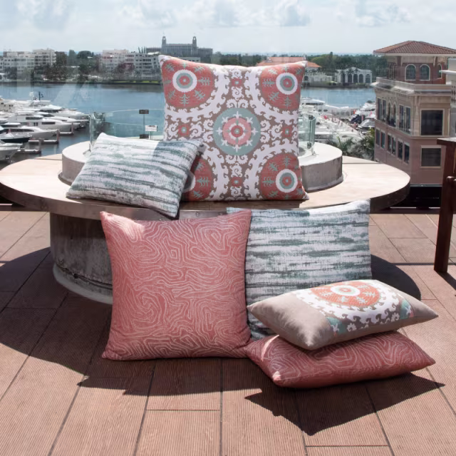 Elaine Smith 20" x 20" Chari Spice Sunbrella Outdoor Pillow