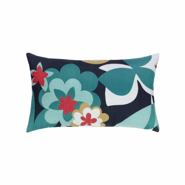 Elaine Smith 20" x 12" Floral Impact Lumbar Sunbrella Outdoor Pillow