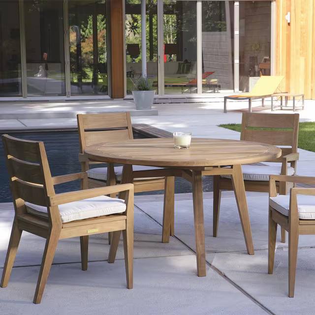 Kingsley Bate Algarve 5-Piece Round Patio Dining Set