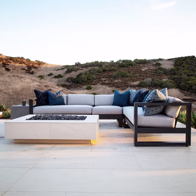 Sunset West Redondo 3-Piece Aluminum Outdoor Sectional Sofa