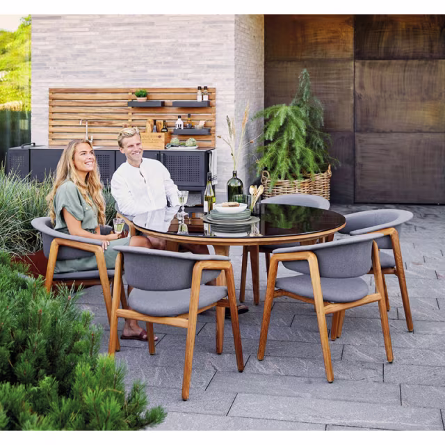 Cane-line Aspect/Luna 7-Piece Round Patio Dining Set