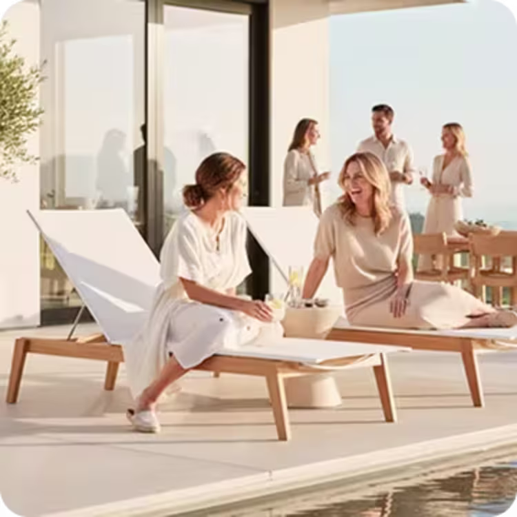 POVL Outdoor Menlo Stacking Sling Chaise Lounge - Set of 2 figure image