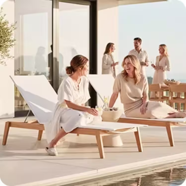 POVL Outdoor Menlo Stacking Sling Chaise Lounge - Set of 2 figure image