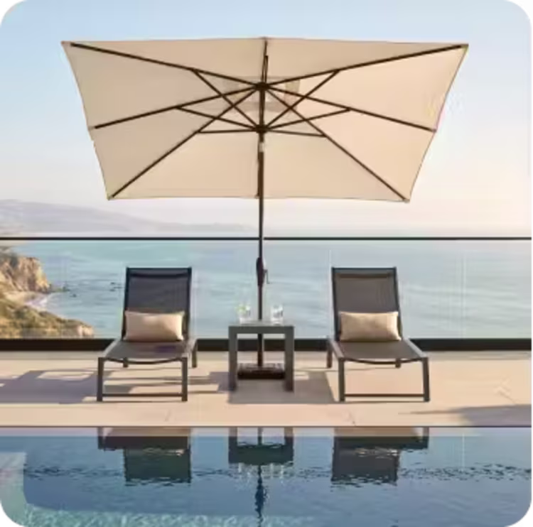 Treasure Garden Auto Tilt 8' x 10' Aluminum Market Umbrella