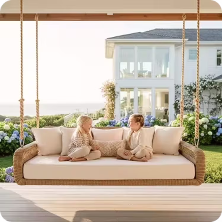 Kingsley Bate Amelia Hanging Woven Outdoor Daybed figure image