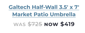 Galtech Half-Wall Market Patio Umbrella - Now $419