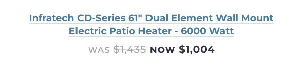 Infratech CD Series 61-inch Wall-Mount Electric Patio Heater, 6000 watts