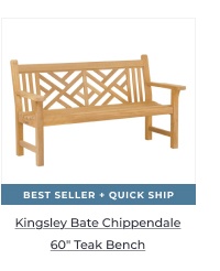 Teak wood garden bench product photo. Image Text: BEST SELLER + QUICK SHIP Kingsley Bate Chippendale 60in Teak Bench