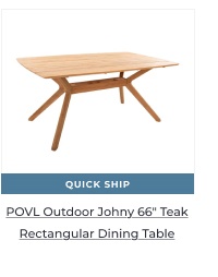 Rectangular teak dining table product photo. Image Text: QUICK SHIP POVL Outdoor Johny 66in Teak Rectangular Dining Table
