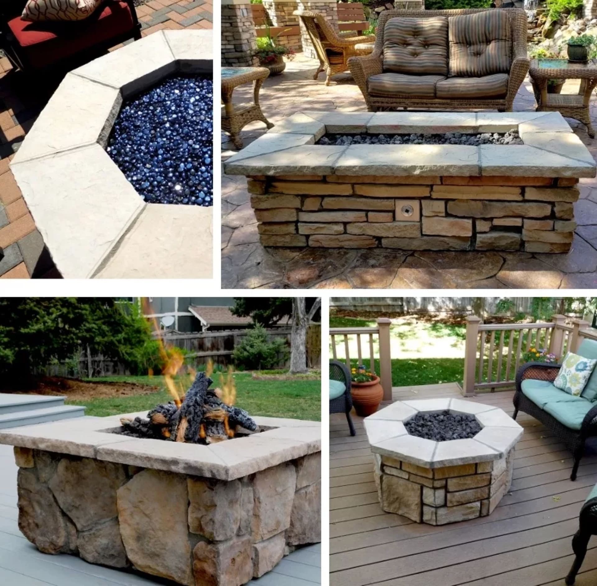 Custom stone fire pits