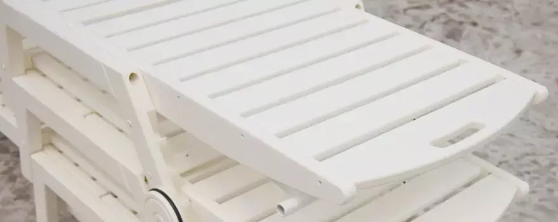 White stackable plastic stationary sales chaise lounge chair