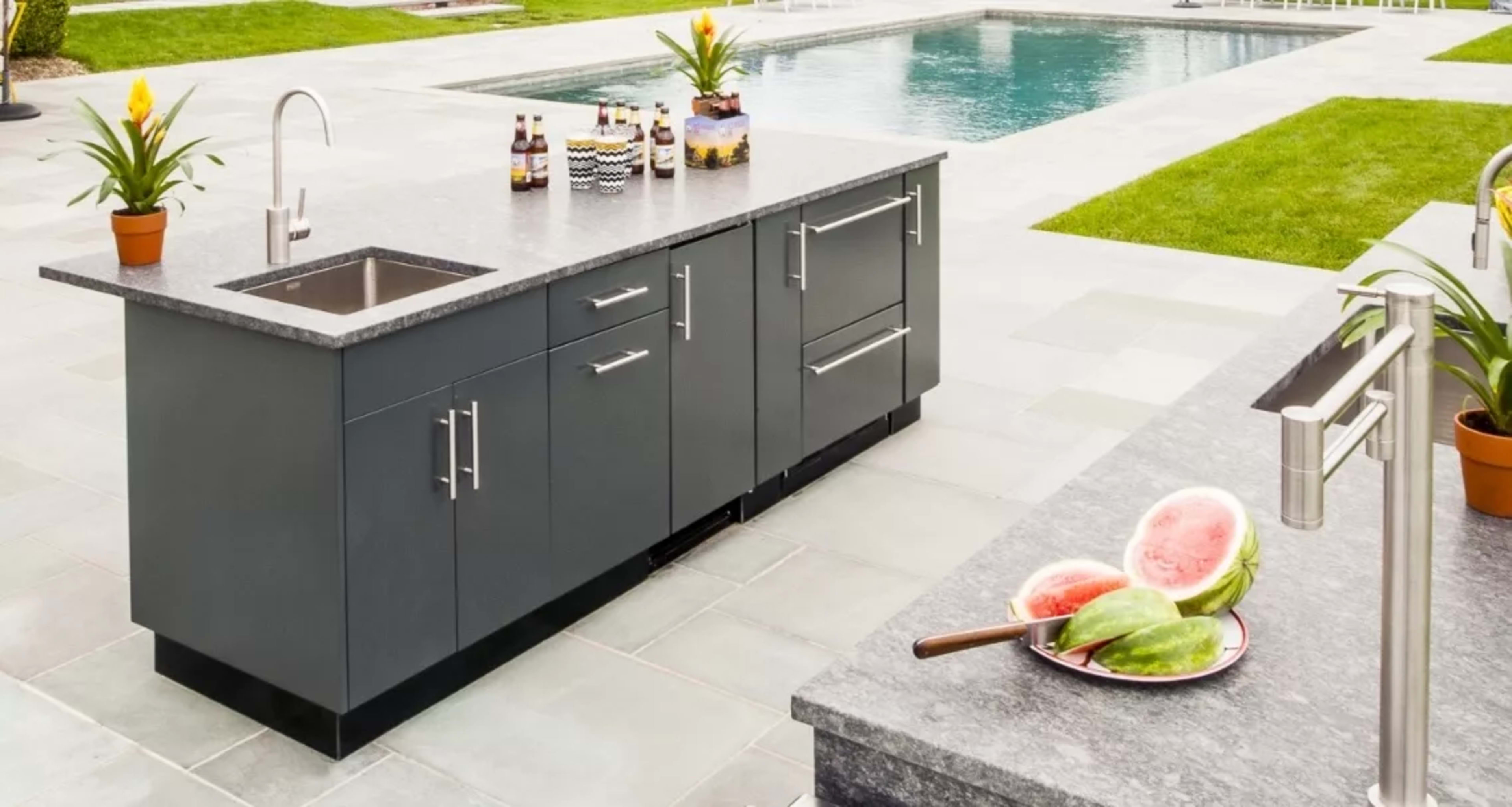 <p>Known for its resilient stainless steel cabinetry, Danver has been a kitchen-industry leader for more than 20 years. Danver’s expertly engineered outdoor kitchens can be completely customized by size shape, configuration, door style, cabinet color, hardware, and more.
    <br />
    <br />
    <a href="/c/design-services/">
        <span class="button_block bg_ocean">    
            Schedule a free design consultation</span></a><br /></p>