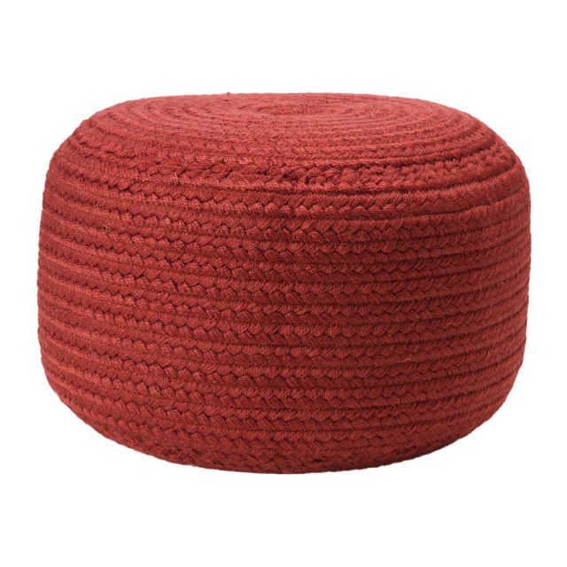 Jaipur Living Vibe Santa Rosa Dark Red Cylinder Outdoor Pouf