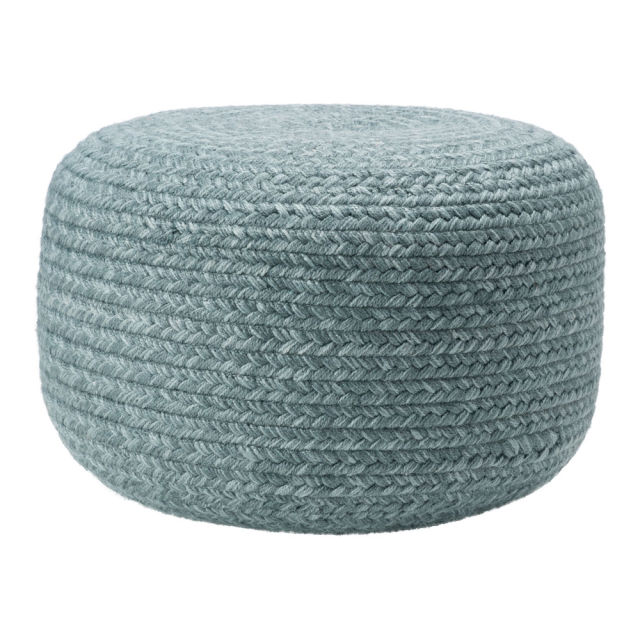 Jaipur Living Vibe Grayton Blue Cylinder Outdoor Pouf