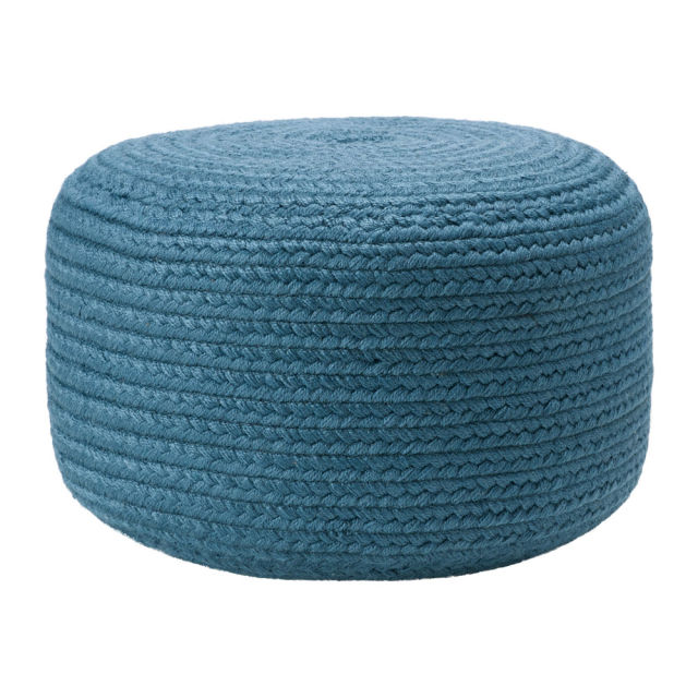 Jaipur Living Vibe Santa Rosa Blue Cylinder Outdoor Pouf