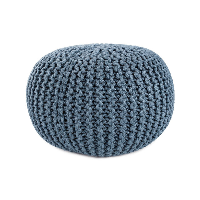 Jaipur Living Vibe Asilah Blue Round Outdoor Pouf