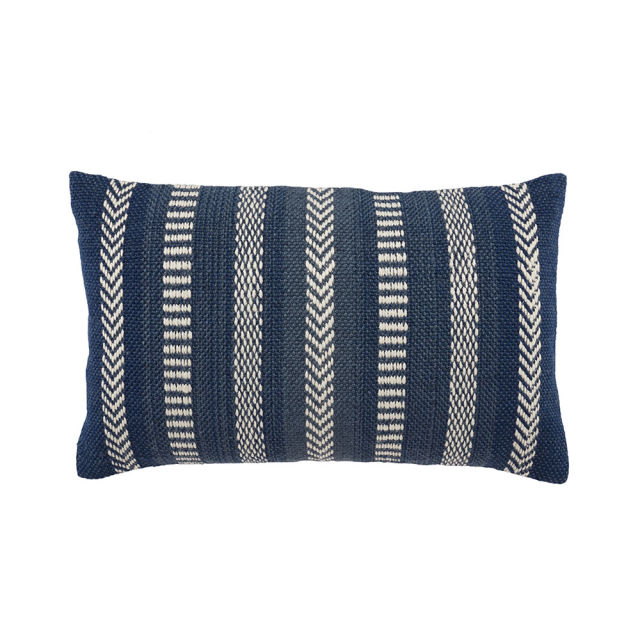 Jaipur Living 21" x 13" Vibe Papyrus Blue Lumbar Outdoor Pillow