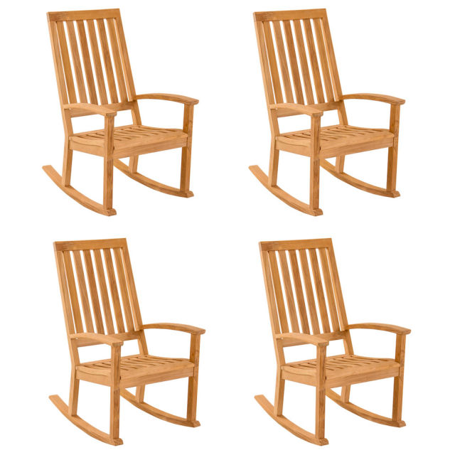 POVL Outdoor Calera Teak Rocking Chair - Set of 4