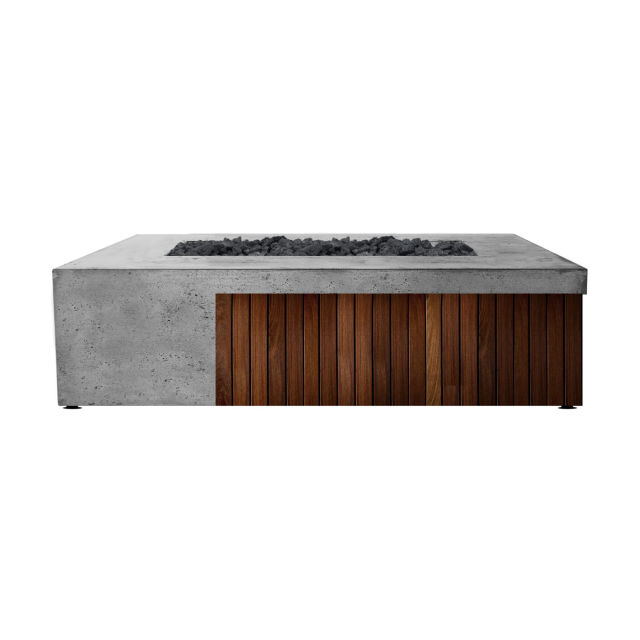 Prism Hardscapes Fairmont Rectangular 72" Concrete Gas Fire Table