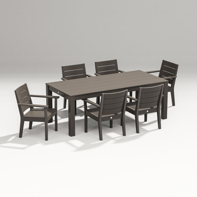 Polywood Latitude 7-Piece Arm Chair Patio Dining Set