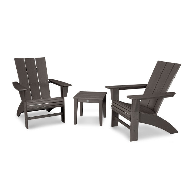 Polywood Modern 3-Piece Curveback Adirondack Set