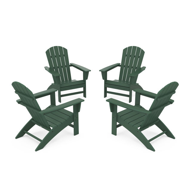 Polywood Nautical 4-Piece Adirondack Set