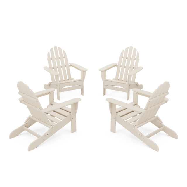 Polywood Classic 4-Piece Folding Adirondack Set