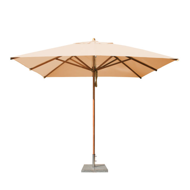 Bambrella Levante 10' Square Bamboo Market Patio Umbrella