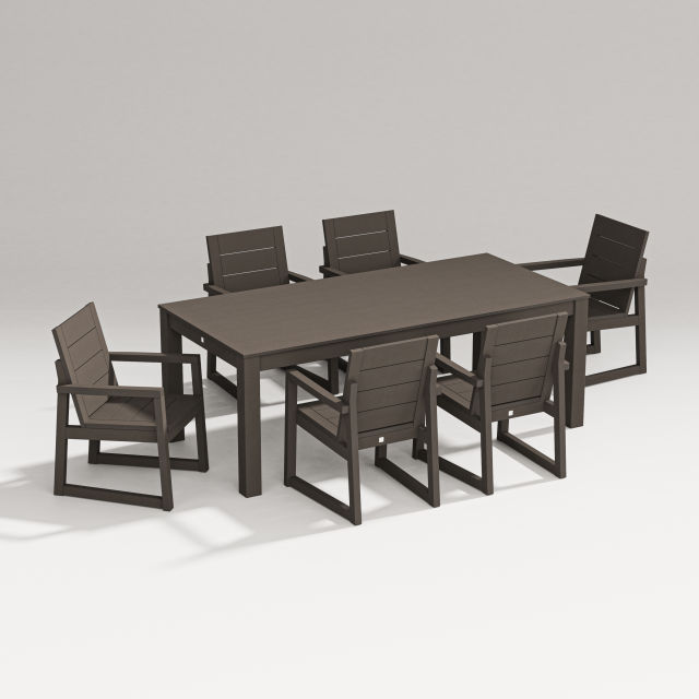 Polywood Elevate 7-Piece Parsons Table & Armchair Dining Set