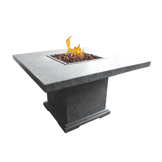 Elementi Birmingham 48" Square Concrete Gas Fire Table w/ Hidden Tank