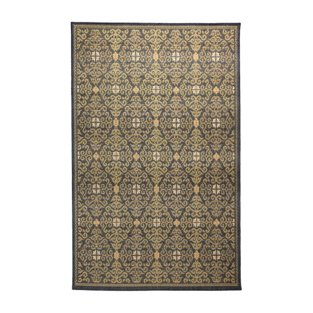 Trans-Ocean Patio Suzani Diamonds Navy Indoor/Outdoor Rug