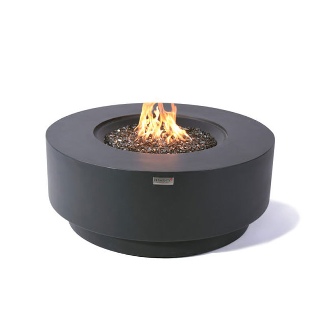 Elementi Plus Nimes 41" Round Concrete Gas Fire Table