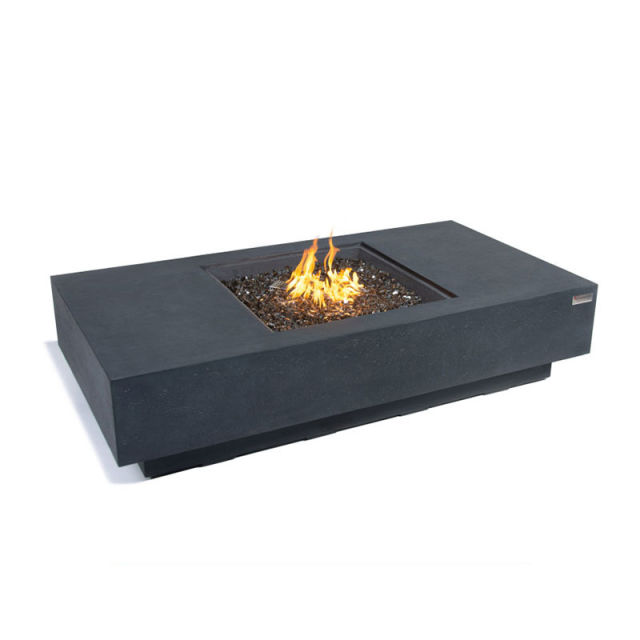 Elementi Plus Cannes 60" Rectangular Concrete Gas Fire Table