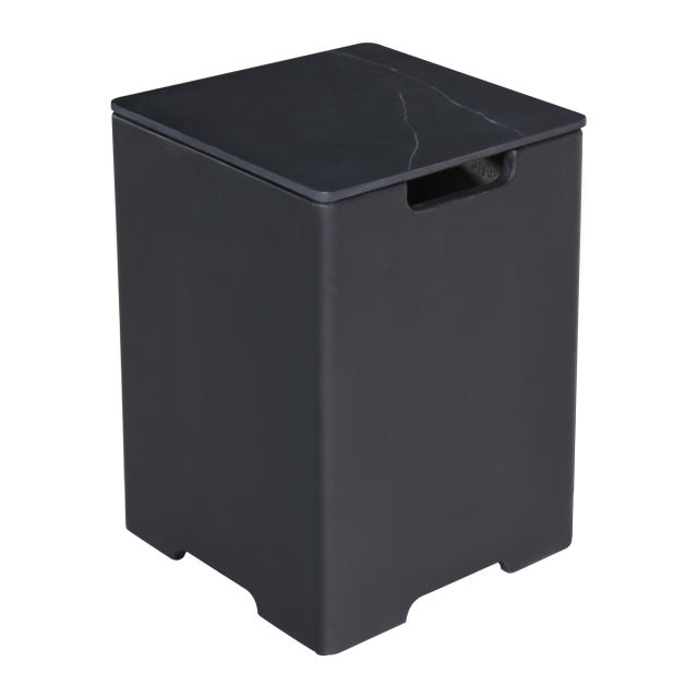 Elementi Plus 24.9" Black Marble Porcelain Square Tank Cover