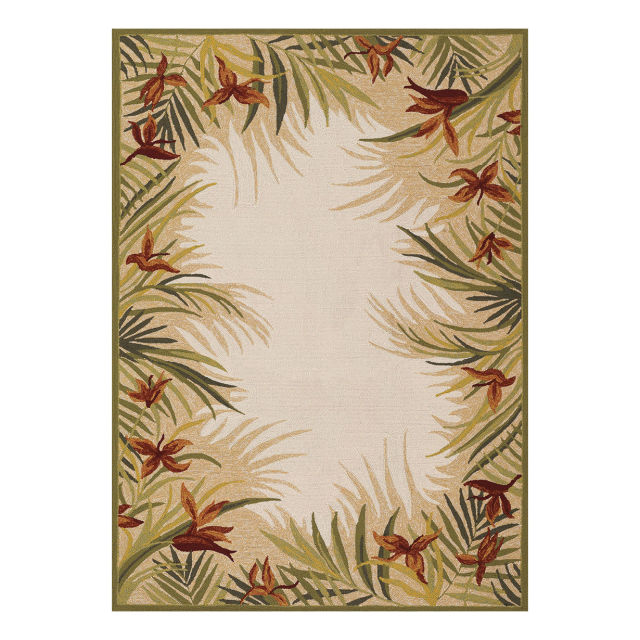 Couristan Covington Tropics Garden Sand Multi Indoor/Outdoor Rug