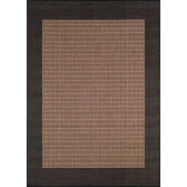 Couristan Recife Checkered Field Cocoa/Black Indoor/Outdoor Rug