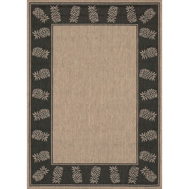 Couristan Recife Tropics Cocoa Black Indoor/Outdoor Rug