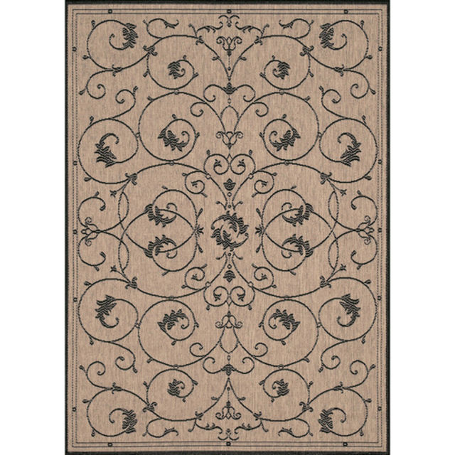 Couristan Recife Veranda Cocoa Black Indoor/Outdoor Rug