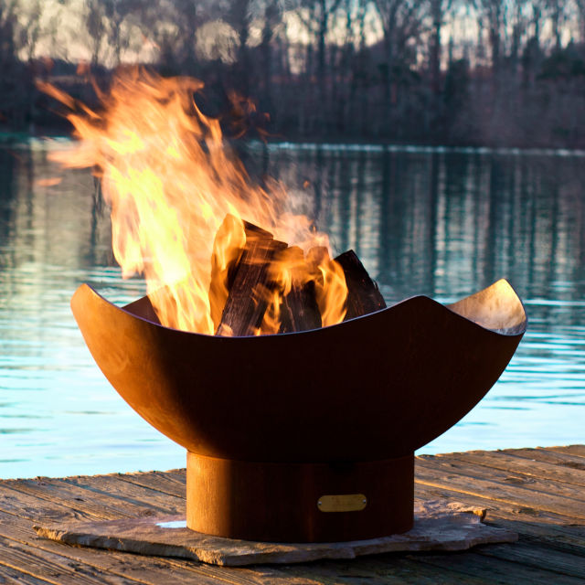 Fire Pit Art Manta Ray 36" Round Steel Fire Pit