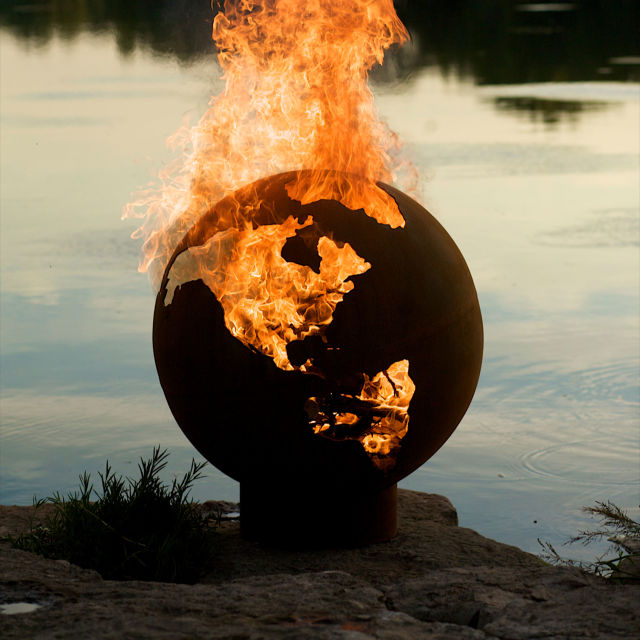 Fire Pit Art Third Rock 36" Globe Steel Fire Pit