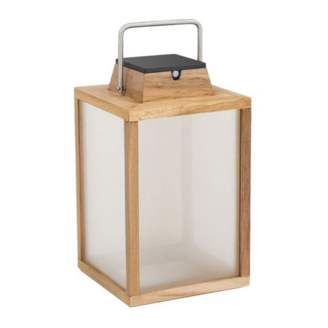 Les Jardins Tradition 16" Teak Solar LED Lantern