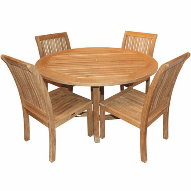 Kingsley Bate Essex/Chelsea 5-Piece Round Patio Dining Set