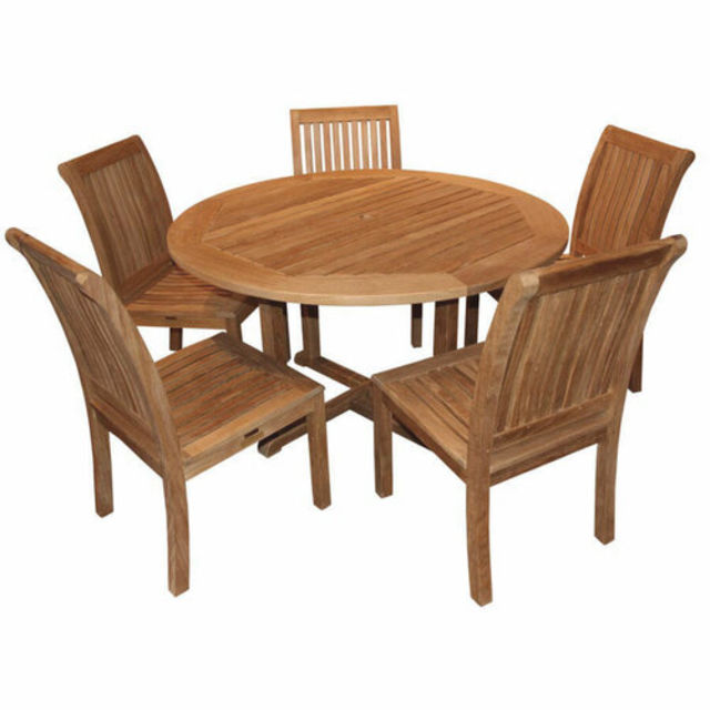 Kingsley Bate Essex/Chelsea 6-Piece Round Patio Dining Set