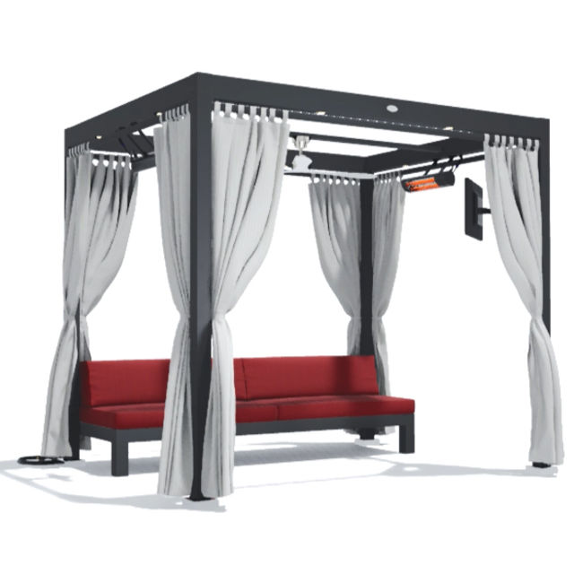 Tuuci Solanox Aluminum Cabana - Single Bench Seat