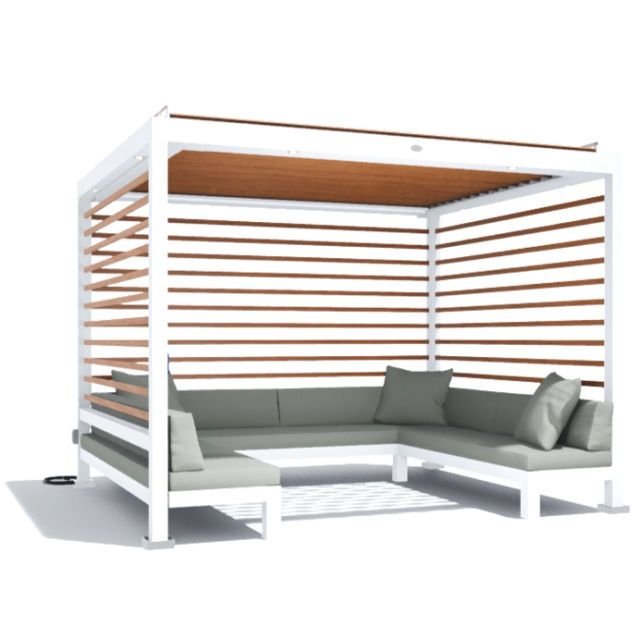 Tuuci Solanox Aluminum Cabana - U Shaped Bench Seat