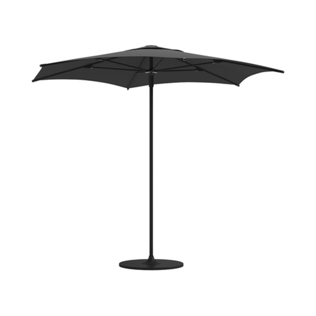 Gloster Halo Push Up 8.5' Hexagon Aluminum Market Patio Umbrella w/ 220 lbs. Base